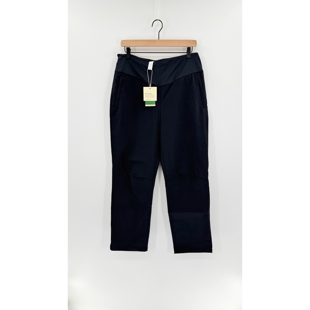 NWT Halara Black Stretch Work Pants L Crossover Waist Straight Leg Athleisure